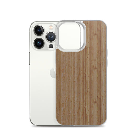 Bamboo Brown Wood iPhone Clear Thin Case CREATIVETECH