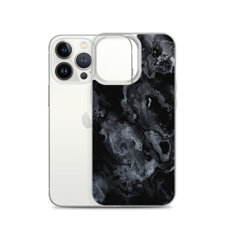 Load image into Gallery viewer, Black Marble Stone iPhone Clear Thin Case CREATIVETECH
