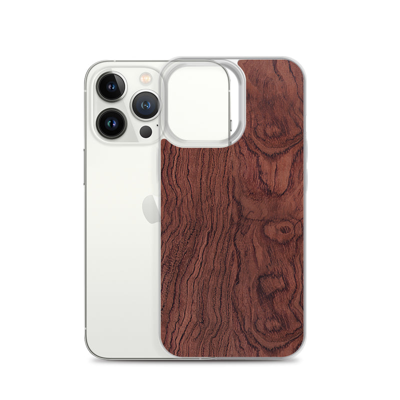 Load image into Gallery viewer, Bubinga Brown Wood iPhone Clear Thin Case CREATIVETECH