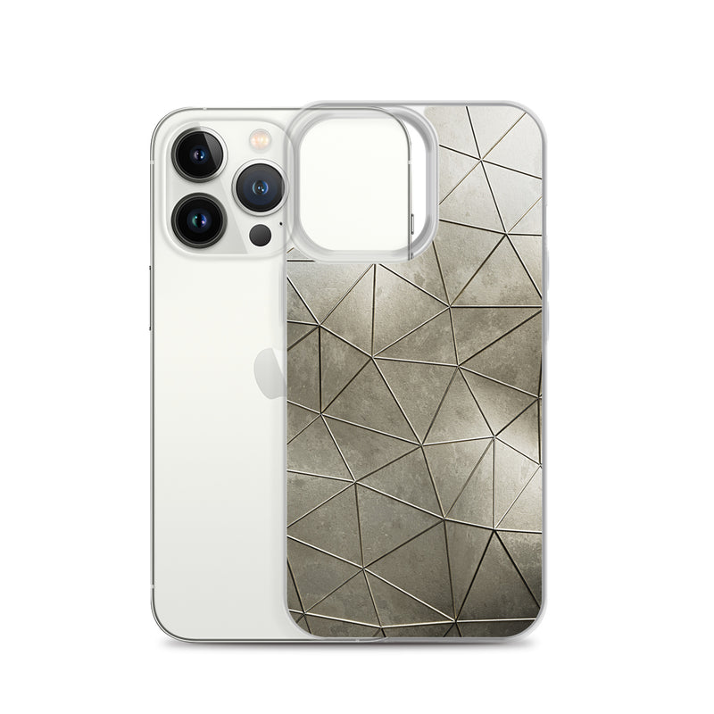 Load image into Gallery viewer, Aged Gold Polygon iPhone Clear Thin Case CREATIVETECH
