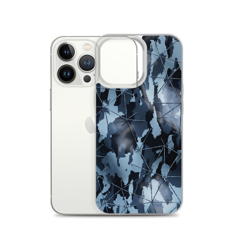 Load image into Gallery viewer, Dark Grey Military Camouflage Tech Polygon iPhone Clear Thin Case CREATIVETECH