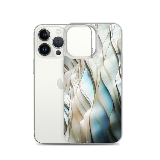 Cream Blue White Pearl iPhone Clear Thin Case CREATIVETECH