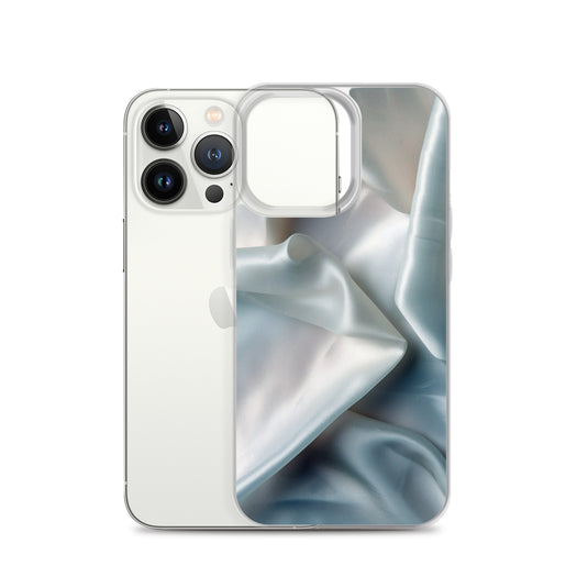 White Satin Pearl Cloth iPhone Clear Thin Case CREATIVETECH