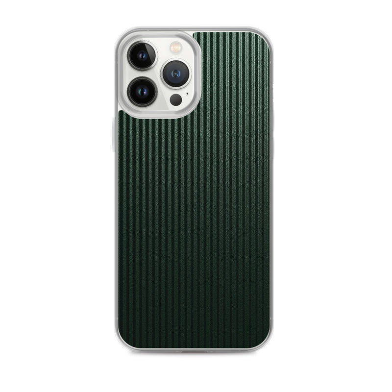 Load image into Gallery viewer, Dark Green Striped Carbon Fiber iPhone Clear Thin Case CREATIVETECH