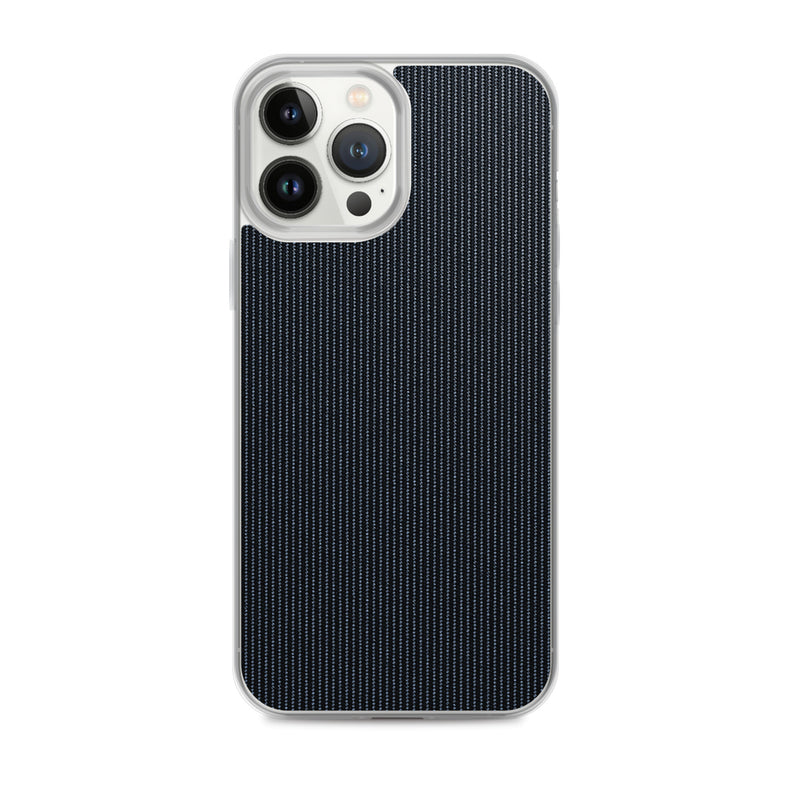 Load image into Gallery viewer, Dark Grey Striped Textile iPhone Clear Thin Case CREATIVETECH
