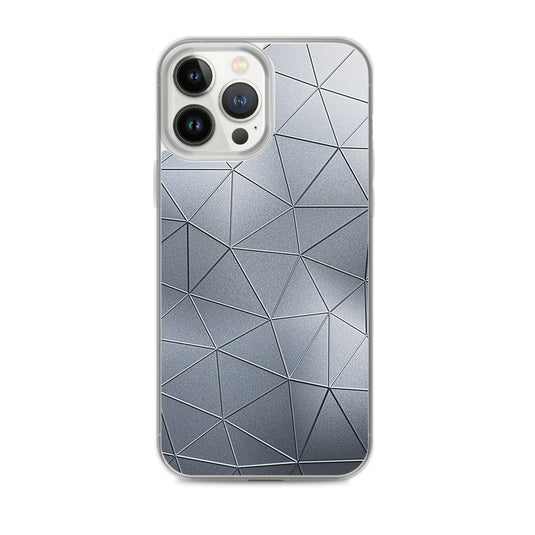 Silver Metal Polygon iPhone Clear Thin Case CREATIVETECH