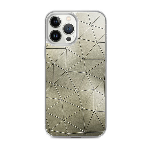 Golden Metal Polygon iPhone Clear Thin Case CREATIVETECH