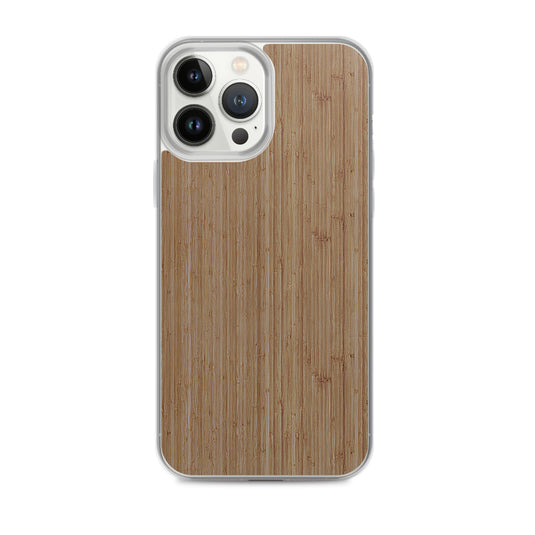 Bamboo Brown Wood iPhone Clear Thin Case CREATIVETECH