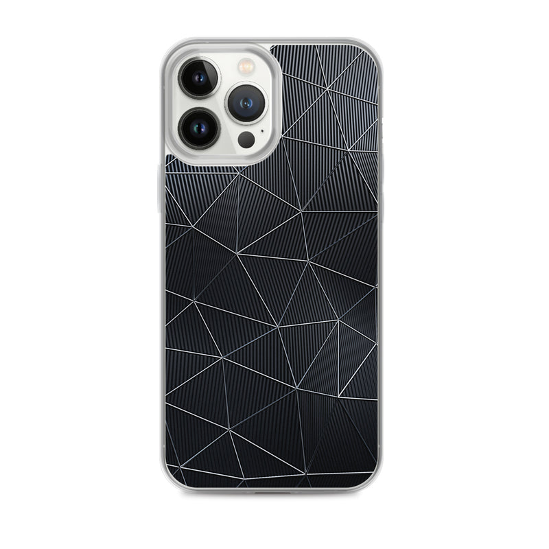 Load image into Gallery viewer, Silver Polygon Carbon Fiber iPhone Clear Thin Case CREATIVETECH
