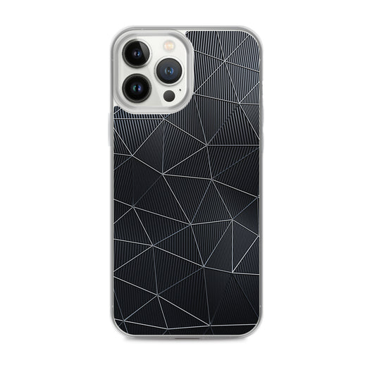 Silver Polygon Carbon Fiber iPhone Clear Thin Case CREATIVETECH