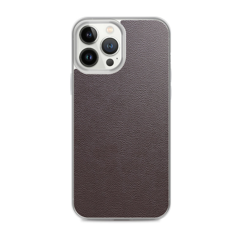 Load image into Gallery viewer, Dark Brown Leather iPhone Clear Thin Case CREATIVETECH
