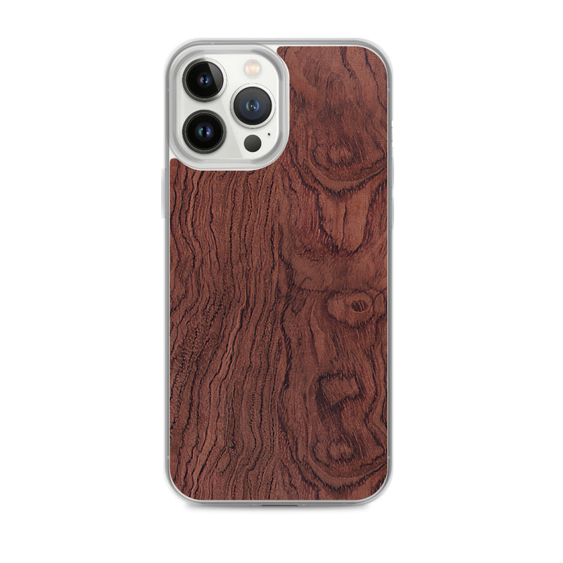 Load image into Gallery viewer, Bubinga Brown Wood iPhone Clear Thin Case CREATIVETECH
