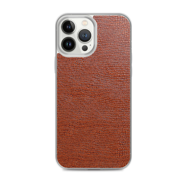 Load image into Gallery viewer, Exotic Brown Leather iPhone Clear Thin Case CREATIVETECH
