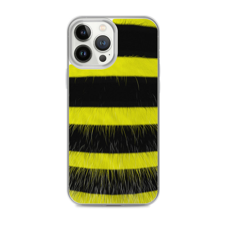 Load image into Gallery viewer, Fluffy Bee Yellow Black iPhone Clear Thin Case CREATIVETECH