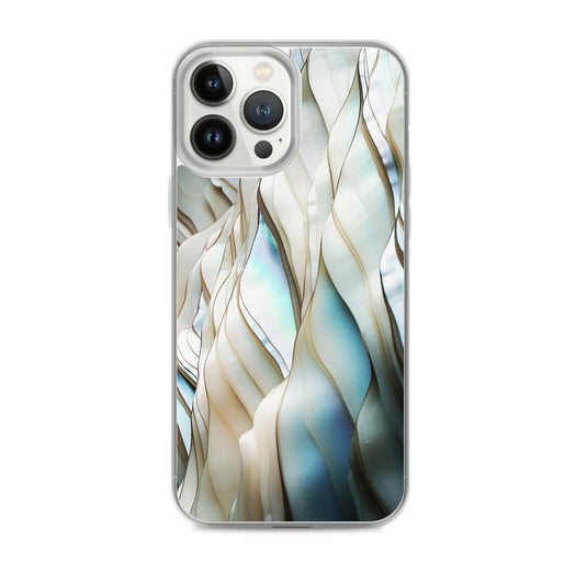 Cream Blue White Pearl iPhone Clear Thin Case CREATIVETECH