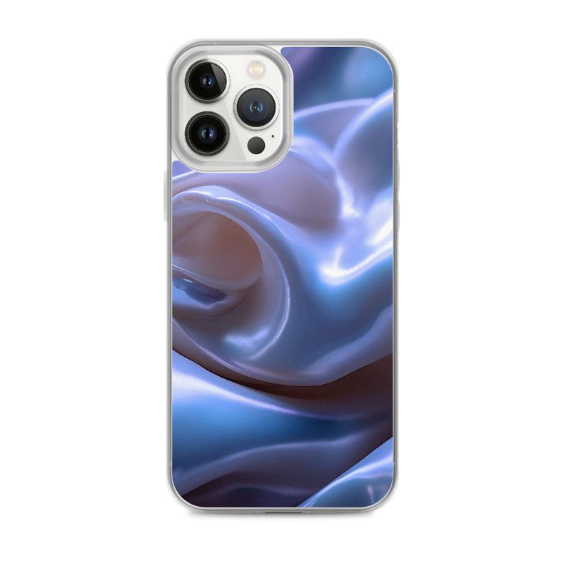 Load image into Gallery viewer, Blue Satin Pearl Cloth iPhone Clear Thin Case CREATIVETECH
