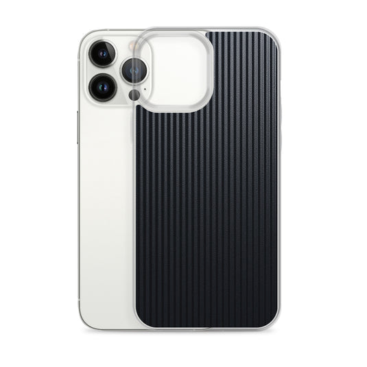 Dark Grey Striped Carbon Fiber iPhone Clear Thin Case CREATIVETECH