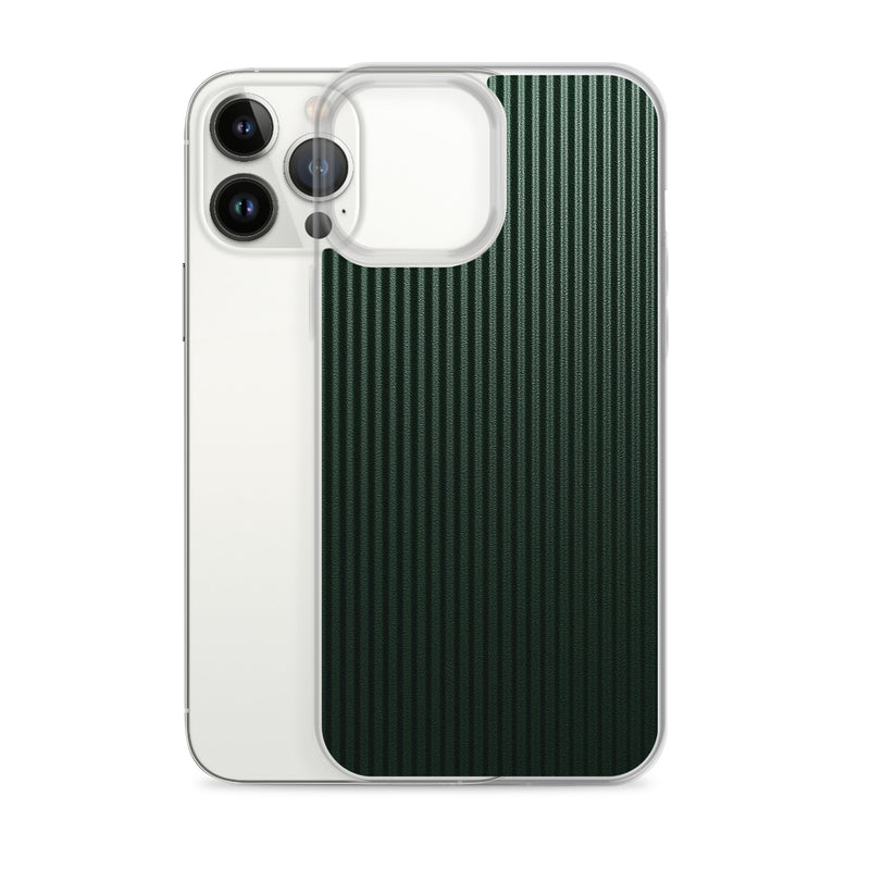 Load image into Gallery viewer, Dark Green Striped Carbon Fiber iPhone Clear Thin Case CREATIVETECH