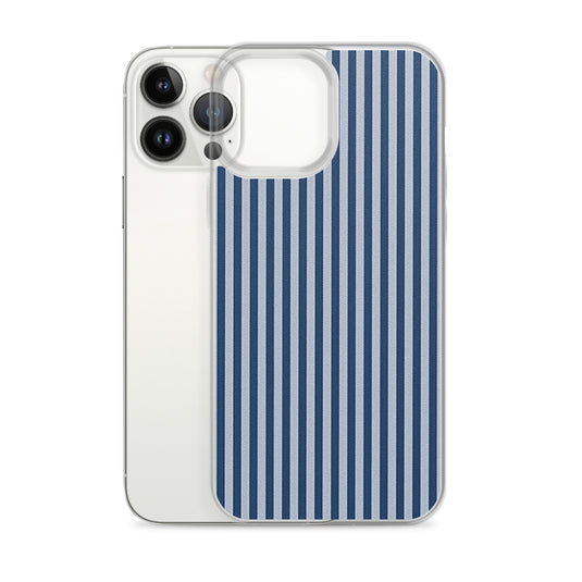 Marine Blue Ribbed iPhone Clear Thin Case CREATIVETECH