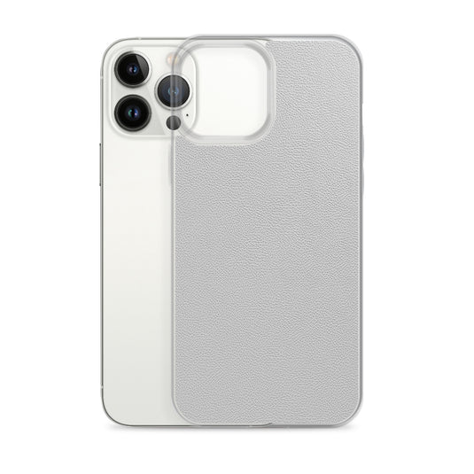 White Leather iPhone Clear Thin Case CREATIVETECH