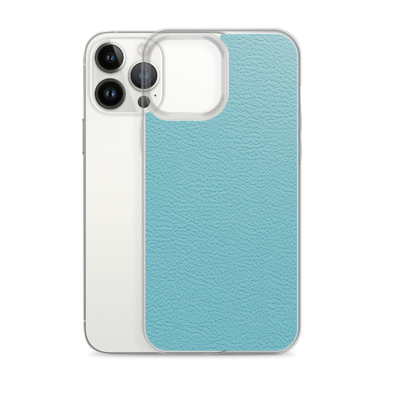 Load image into Gallery viewer, Mint Green Leather iPhone Clear Thin Case CREATIVETECH