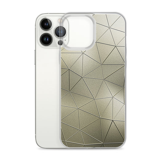 Golden Metal Polygon iPhone Clear Thin Case CREATIVETECH