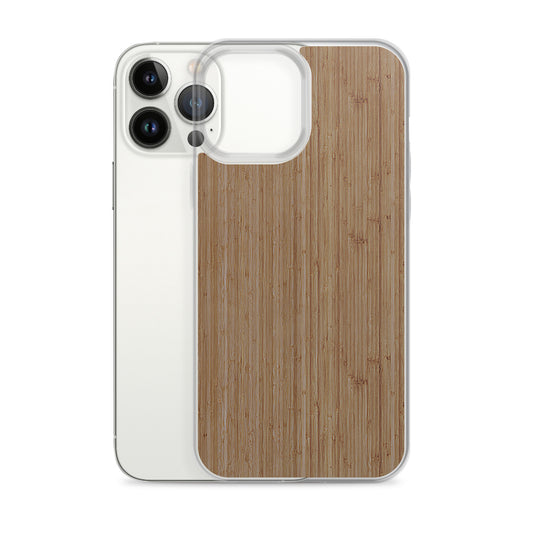 Bamboo Brown Wood iPhone Clear Thin Case CREATIVETECH