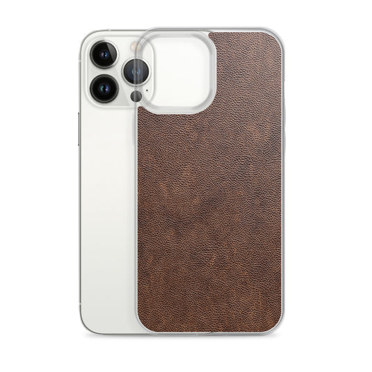 Light Brown Leather iPhone Clear Thin Case CREATIVETECH