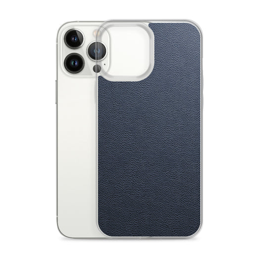 Dark Blue Leather iPhone Clear Thin Case CREATIVETECH