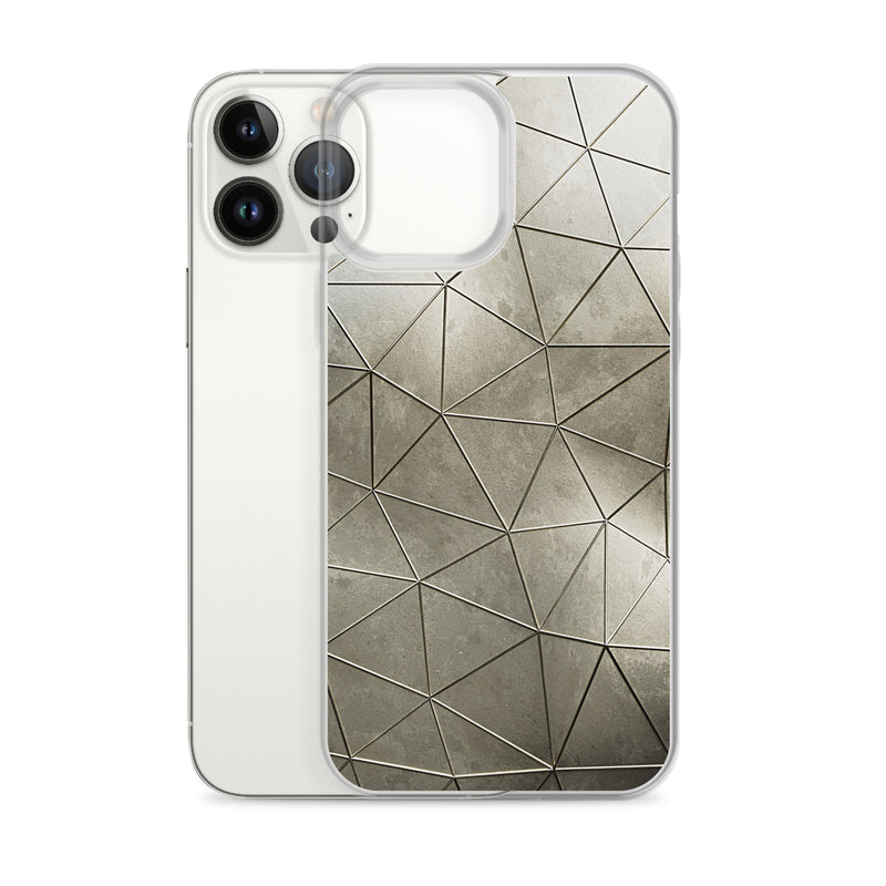 Load image into Gallery viewer, Aged Gold Polygon iPhone Clear Thin Case CREATIVETECH
