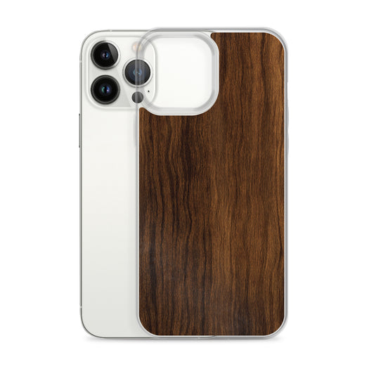 Dark Brown Wood iPhone Clear Thin Case CREATIVETECH