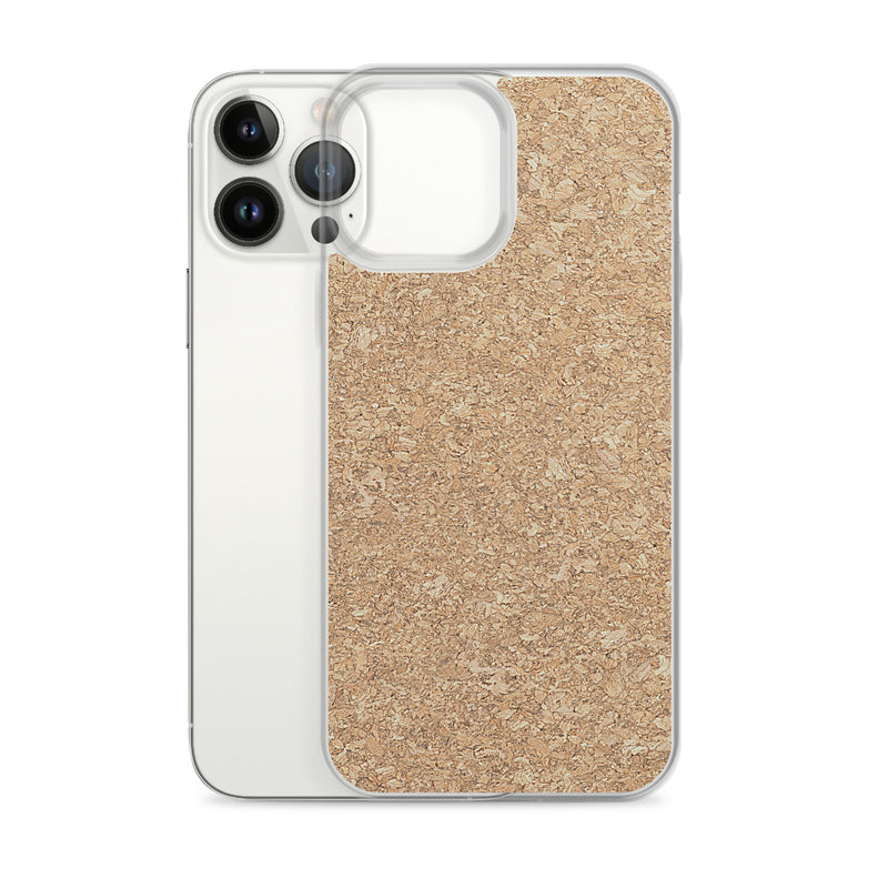 Load image into Gallery viewer, Light Brown Cork Wood iPhone Clear Thin Case CREATIVETECH
