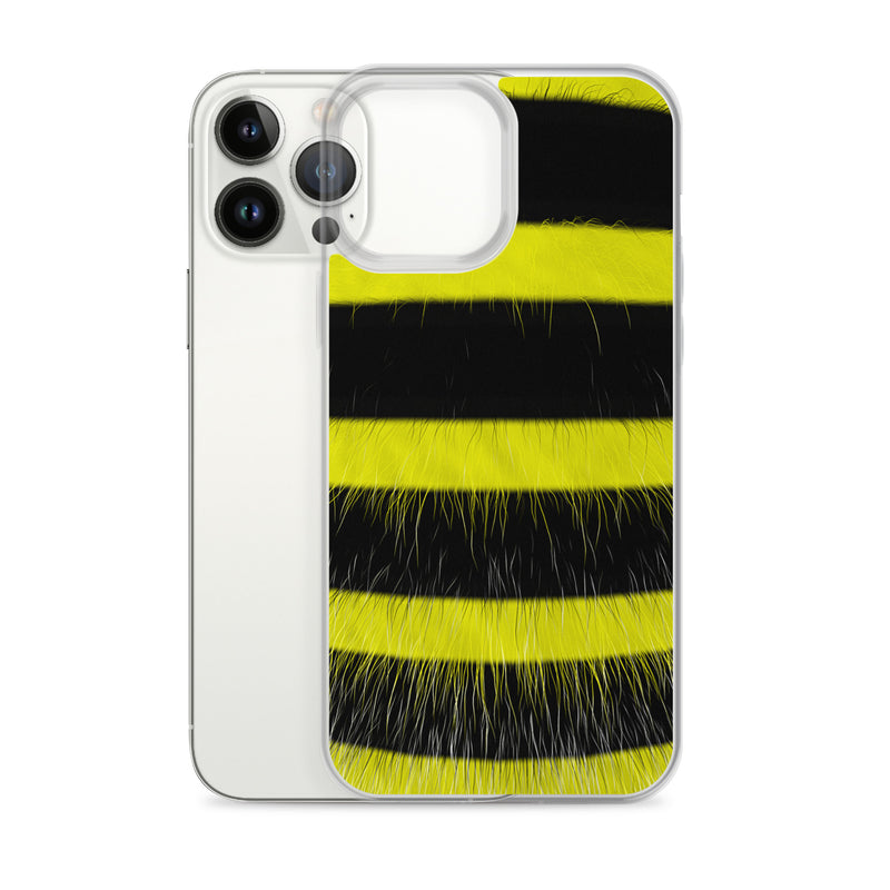 Load image into Gallery viewer, Fluffy Bee Yellow Black iPhone Clear Thin Case CREATIVETECH