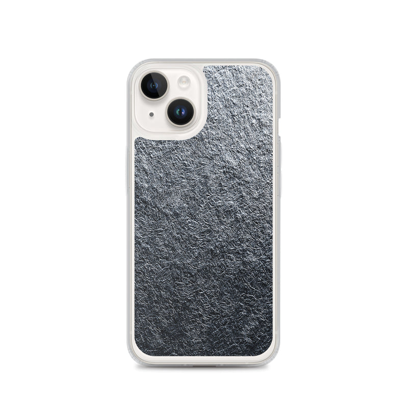 Load image into Gallery viewer, Silver Foil Metal iPhone Clear Thin Case CREATIVETECH