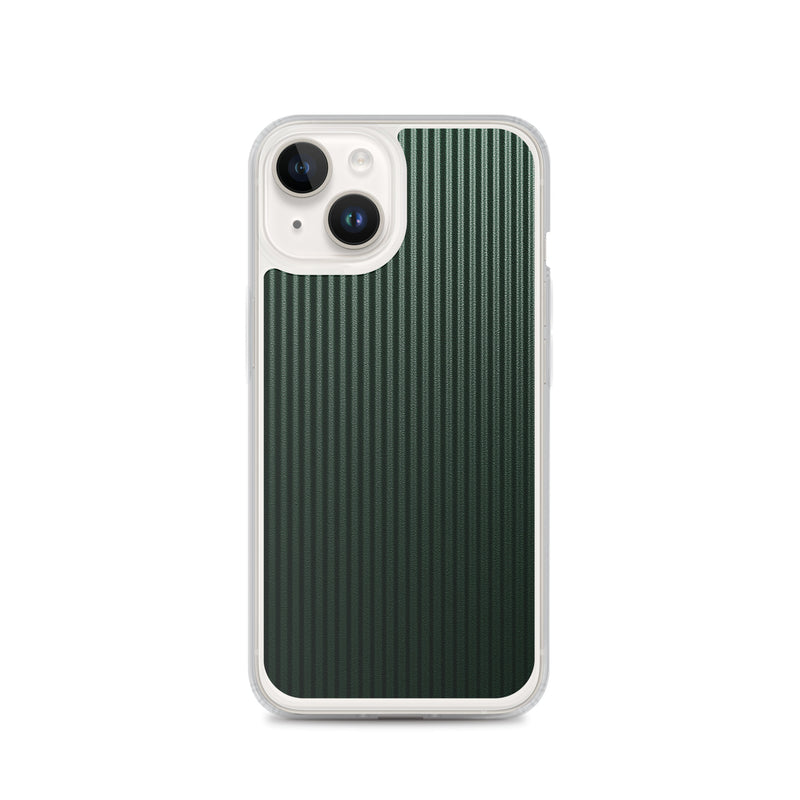 Load image into Gallery viewer, Dark Green Striped Carbon Fiber iPhone Clear Thin Case CREATIVETECH