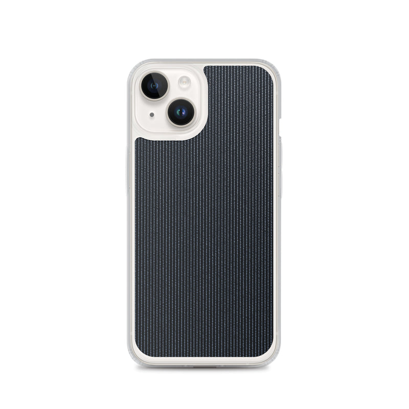 Load image into Gallery viewer, Dark Grey Striped Textile iPhone Clear Thin Case CREATIVETECH
