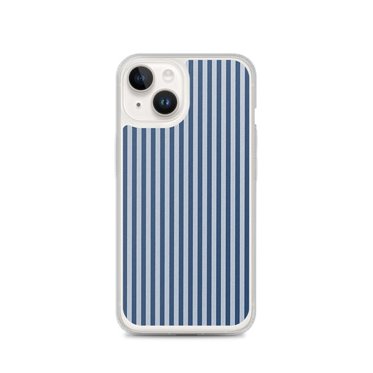 Marine Blue Ribbed iPhone Clear Thin Case CREATIVETECH