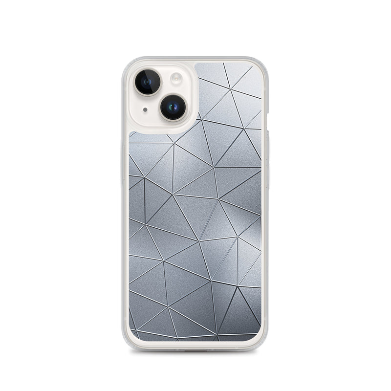 Load image into Gallery viewer, Silver Metal Polygon iPhone Clear Thin Case CREATIVETECH
