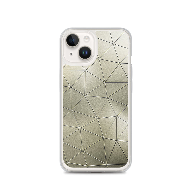 Load image into Gallery viewer, Golden Metal Polygon iPhone Clear Thin Case CREATIVETECH
