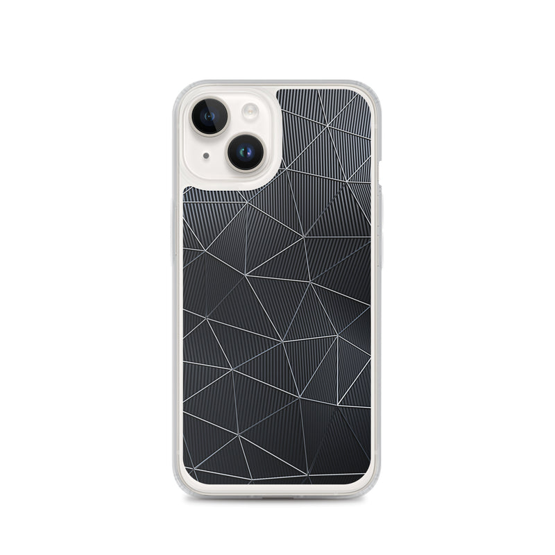 Load image into Gallery viewer, Silver Polygon Carbon Fiber iPhone Clear Thin Case CREATIVETECH
