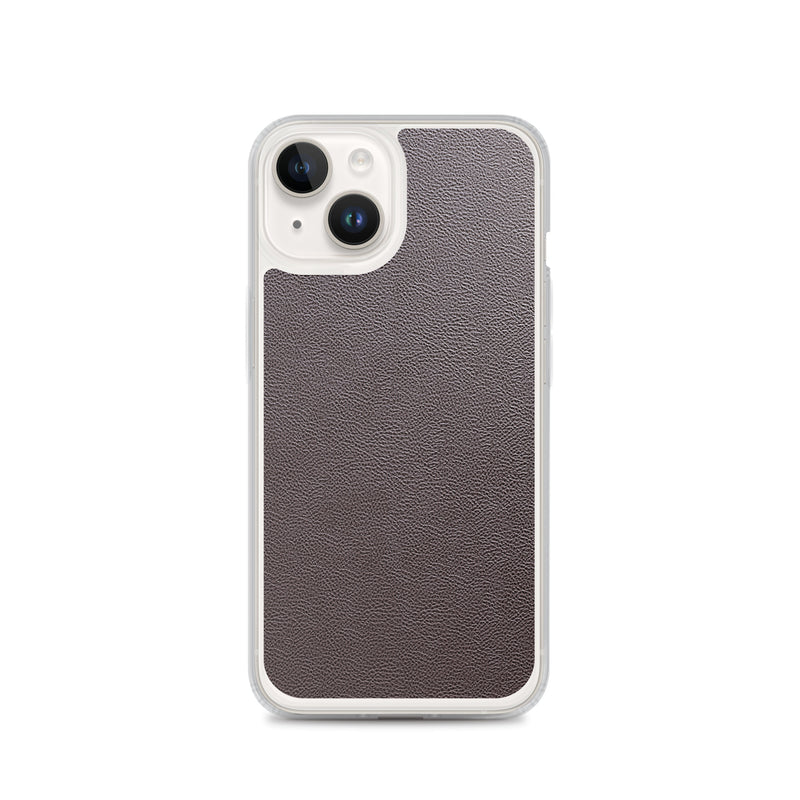 Load image into Gallery viewer, Dark Brown Leather iPhone Clear Thin Case CREATIVETECH
