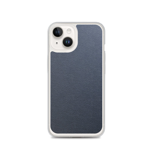 Dark Blue Leather iPhone Clear Thin Case CREATIVETECH