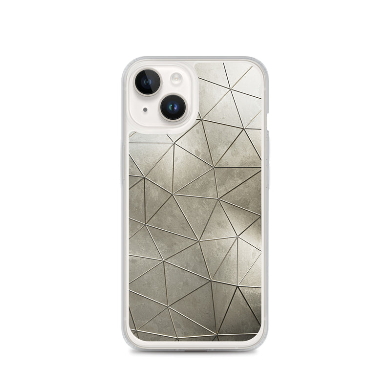 Load image into Gallery viewer, Aged Gold Polygon iPhone Clear Thin Case CREATIVETECH
