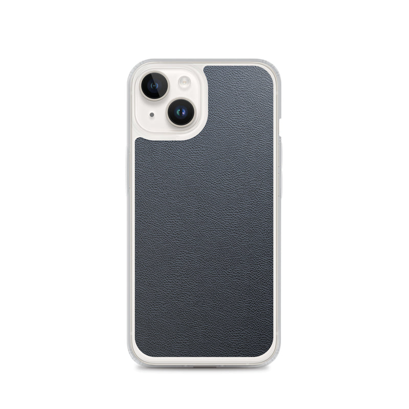 Load image into Gallery viewer, Black Leather iPhone Clear Thin Case CREATIVETECH
