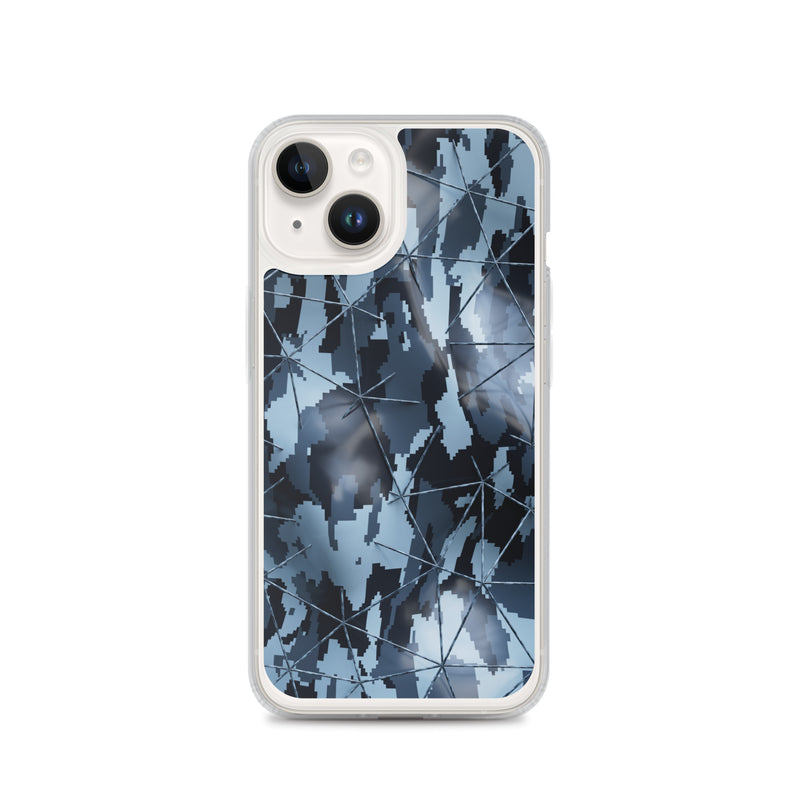 Load image into Gallery viewer, Dark Grey Military Camouflage Tech Polygon iPhone Clear Thin Case CREATIVETECH