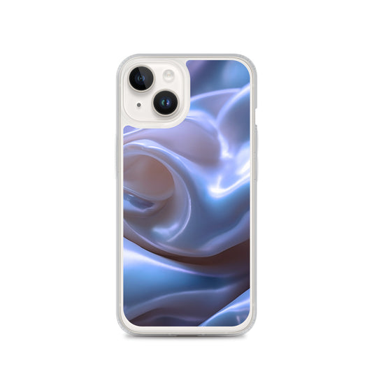 Blue Satin Pearl Cloth iPhone Clear Thin Case CREATIVETECH