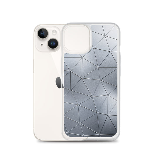 Silver Metal Polygon iPhone Clear Thin Case CREATIVETECH