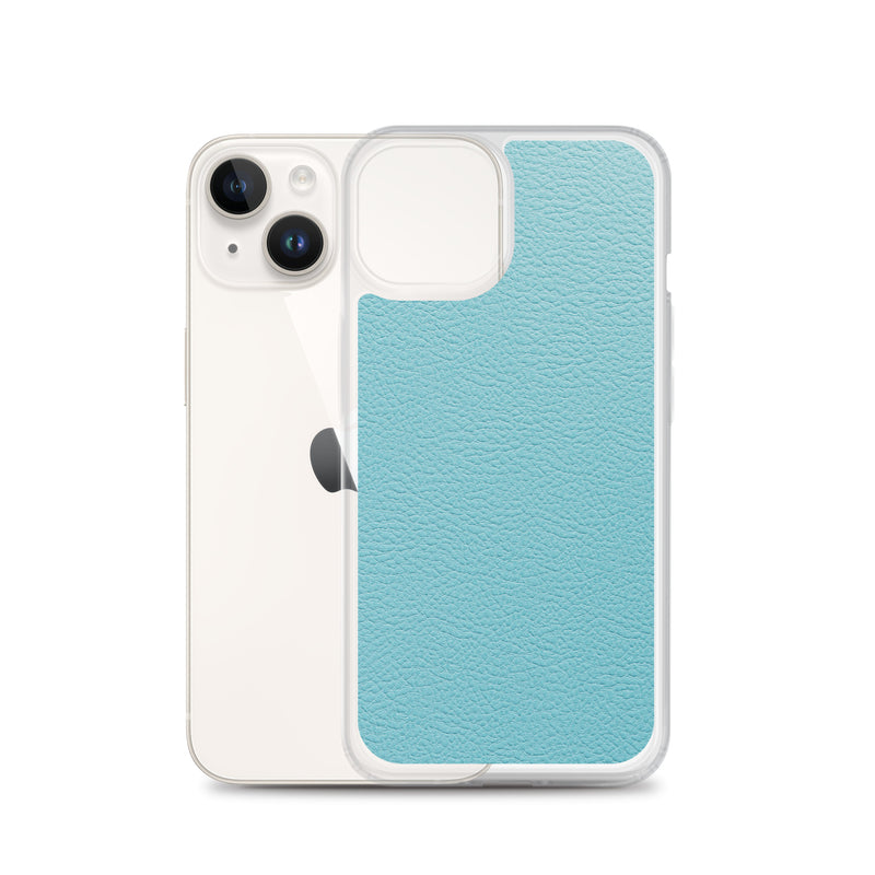 Load image into Gallery viewer, Mint Green Leather iPhone Clear Thin Case CREATIVETECH