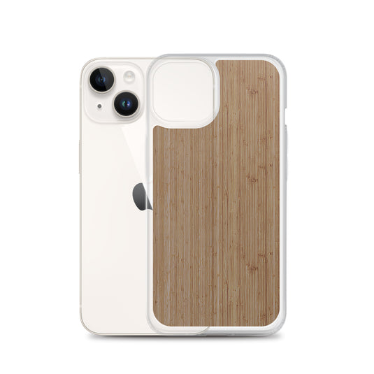 Bamboo Brown Wood iPhone Clear Thin Case CREATIVETECH