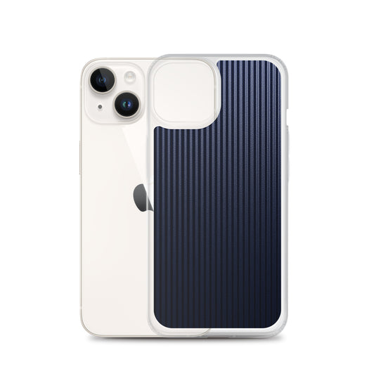 Dark Blue Ribbed Carbon Fiber iPhone Clear Thin Case CREATIVETECH